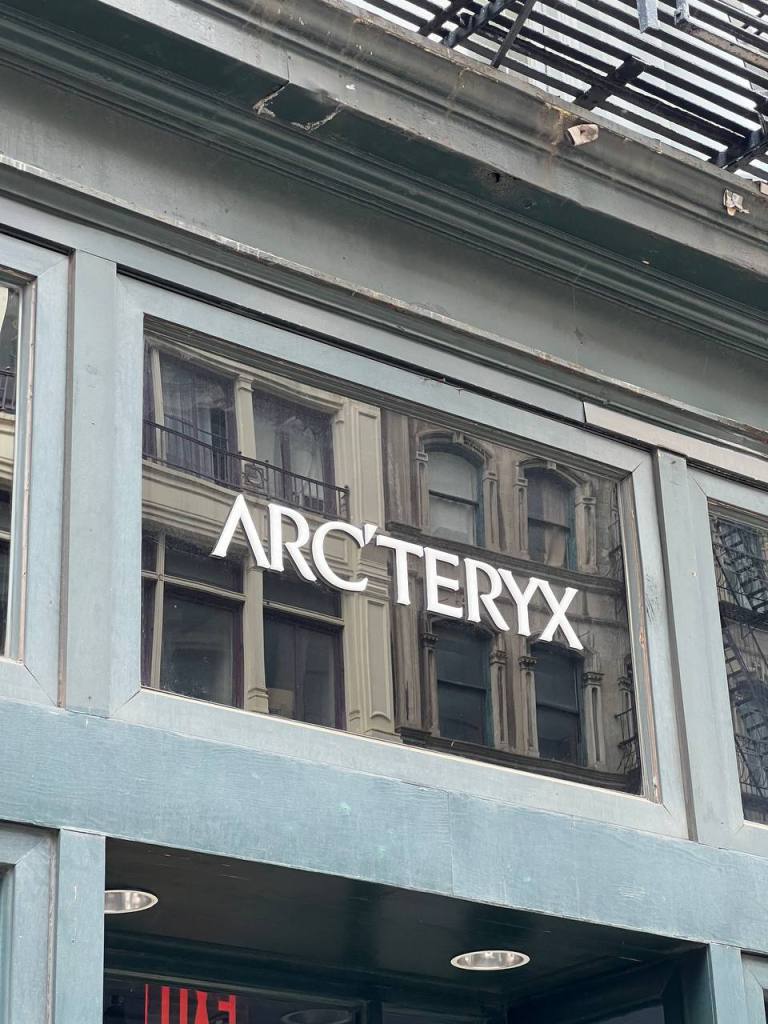 metal letters on window new york